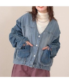 【ゴースローキャラバン/go slow caravan】のmililopiulu/ミリロピュール ギャザースリーブデニムカーデ (WOMENS) 人気、トレンドファッション・服の通販 founy(ファニー) ファッション Fashion レディースファッション Fashion for Women ギャザー Gathered, Ruffled シャーリング Shirring, Ruched |ID:prp329100004706385
