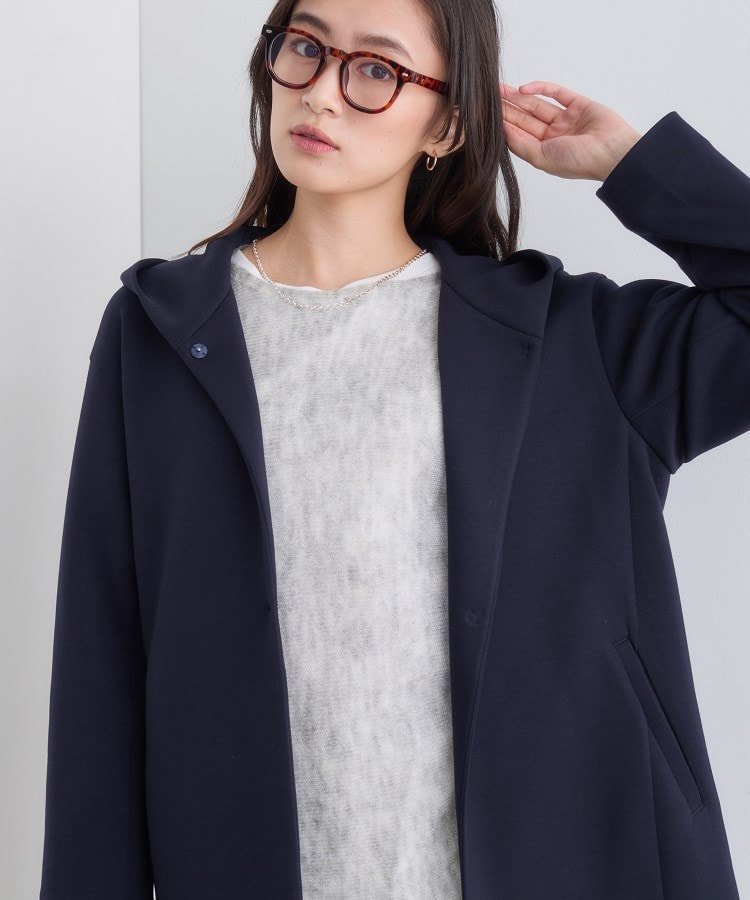 【インディヴィ/INDIVI】の【秋/軽羽織り】フーディーライトコート インテリア・キッズ・メンズ・レディースファッション・服の通販 founy(ファニー) 　ファッション　Fashion　レディースファッション　Fashion for Women　アウター　Coat / Outerwear Collection　コート・ロングコート・ピーコート　Long Coats, Peacoats & More　インナー　Innerwear　秋　Autumn　ストレッチ　Stretch, Stretchy Fabric　スマート　Smart, Elegant　バランス　Balance, Style Balance　パーカー　Hoodie, Parka　ポケット　Pocket, Pocket Detail　羽織　Haori, Light Jacket　ネイビー|ID: prp329100004706445 ipo3291000000034516757