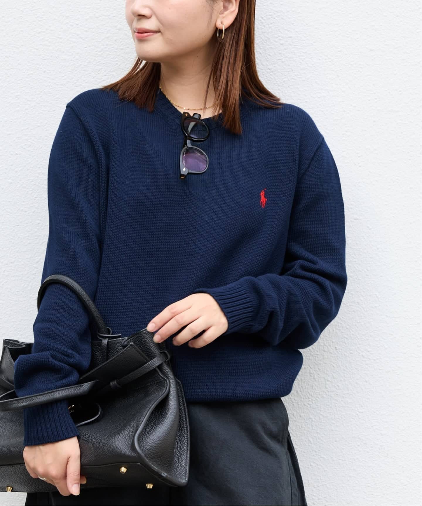 【ジャーナルスタンダード/JOURNAL STANDARD】の【POLO RALPH LAUREN/ポロ ラルフ ローレン】COTTON KNIT PO インテリア・キッズ・メンズ・レディースファッション・服の通販 founy(ファニー) 　ファッション　Fashion　レディースファッション　Fashion for Women　トップス・カットソー　Cut & Sew Tops　ニット　Knit Tops & Sweaters　ネイビー|ID: prp329100004706459 ipo3291000000034067110