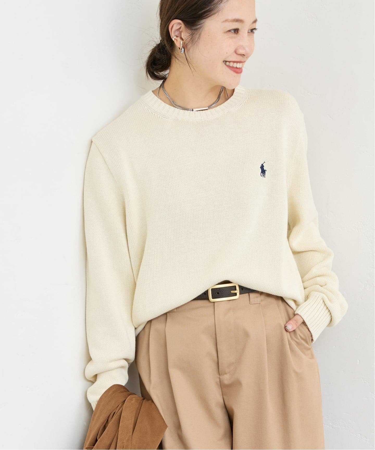 【ジャーナルスタンダード/JOURNAL STANDARD】の【POLO RALPH LAUREN/ポロ ラルフ ローレン】COTTON KNIT PO インテリア・キッズ・メンズ・レディースファッション・服の通販 founy(ファニー) 　ファッション　Fashion　レディースファッション　Fashion for Women　トップス・カットソー　Cut & Sew Tops　ニット　Knit Tops & Sweaters　ナチュラル|ID: prp329100004706459 ipo3291000000034067111