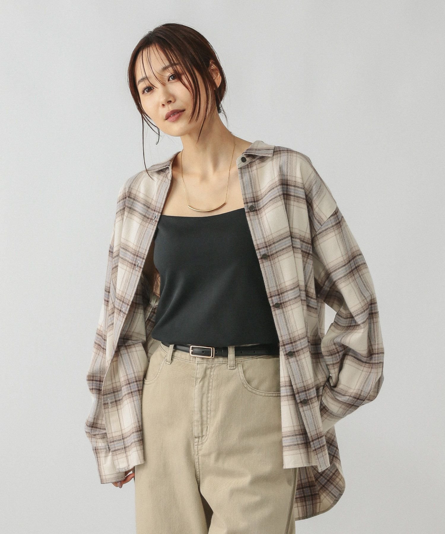 【グローバルワーク/GLOBAL WORK】のネルチェックシャツ長袖/580833 人気、トレンドファッション・服の通販 founy(ファニー) 　ファッション　Fashion　レディースファッション　Fashion for Women　トップス・カットソー　Cut & Sew Tops　シャツ・ブラウス・オフィスカジュアル　Elegant Blouses & Button-Ups　おすすめ　Recommended / Our Picks　カットソー　Cut and Sewn Top　カフス　Cuff Design　チェック　Check, Plaid, Tartan　ワイド　Wide, Wide Fit　秋　Autumn　A/W・秋冬　Autumn/Winter　長袖　Long Sleeve, Full Sleeve　 other-1|ID: prp329100004706461 ipo3291000000033991080
