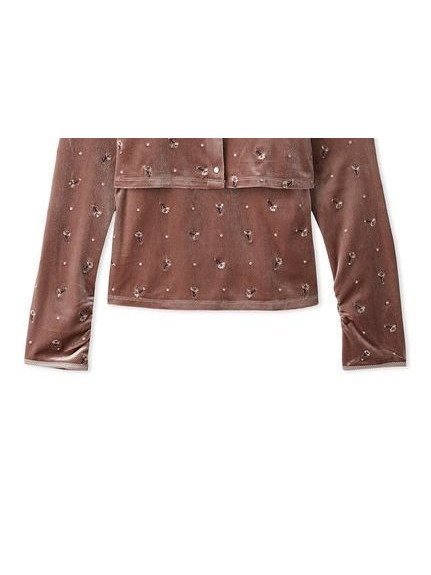 【リリーブラウン/Lily Brown】のエンブロイダリーベロアキャミアンサンブル インテリア・キッズ・メンズ・レディースファッション・服の通販 founy(ファニー) 　雑誌掲載アイテム　Magazine Picks & Fashion Features　ファッション雑誌　Fashion Magazines　スウィート　Sweet　ファッション　Fashion　レディースファッション　Fashion for Women　トップス・カットソー　Cut & Sew Tops　アンサンブルニット　Knit Ensembles & Twin Sets　キャミソール&ノースリーブ　Camisoles & Sleeveless Tops　ベロアトップス　Velour Tops / Velvet-Look Items　アンサンブル　Ensemble Set　カーディガン　Cardigan, Knitwear　キャミソール　Camisole, Spaghetti Strap Top　クラシカル　Classical, Vintage-Inspired　10月号　October Issue　スパンコール　Sequins, Sequin Embellishment　スマート　Smart, Elegant　雑誌　Magazine, Fashion Magazine　ドット　Polka Dot, Dot Pattern　人気　Popular, Best Seller　ベロア　Velour, Soft Velvet　PNK[066]|ID: prp329100004706530 ipo3291000000034063885