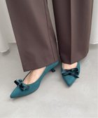 【ル タロン/Le Talon】の4.5cmポインテッドダブルリボンパンプス 人気、トレンドファッション・服の通販 founy(ファニー) ファッション Fashion レディースファッション Fashion for Women おすすめ Recommended / Our Picks ベルベット Velvet, Velvety リボン Ribbon, Bow エレガント 上品 Elegant ビジネス 仕事 通勤 Business / Work / Commuting 秋 Autumn thumbnail グリーン|ID: prp329100004706652 ipo3291000000034118897