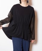 【オズモーシス/OSMOSIS】の切替ギャザーTシャツ 人気、トレンドファッション・服の通販 founy(ファニー) ファッション Fashion レディースファッション Fashion for Women トップス・カットソー Cut & Sew Tops シャツ・ブラウス・オフィスカジュアル Elegant Blouses & Button-Ups ロングTシャツ・Tシャツ Longline T-Shirts & Tees とろみ Fluid, Flowy Fabric カットソー Cut and Sewn Top ギャザー Gathered, Ruffled シアー Sheer, See-Through 再入荷 Restock / Back in Stock 切替 Switching, Contrast Panel A/W・秋冬 Autumn/Winter thumbnail BLACK|ID: prp329100004707162 ipo3291000000033996984