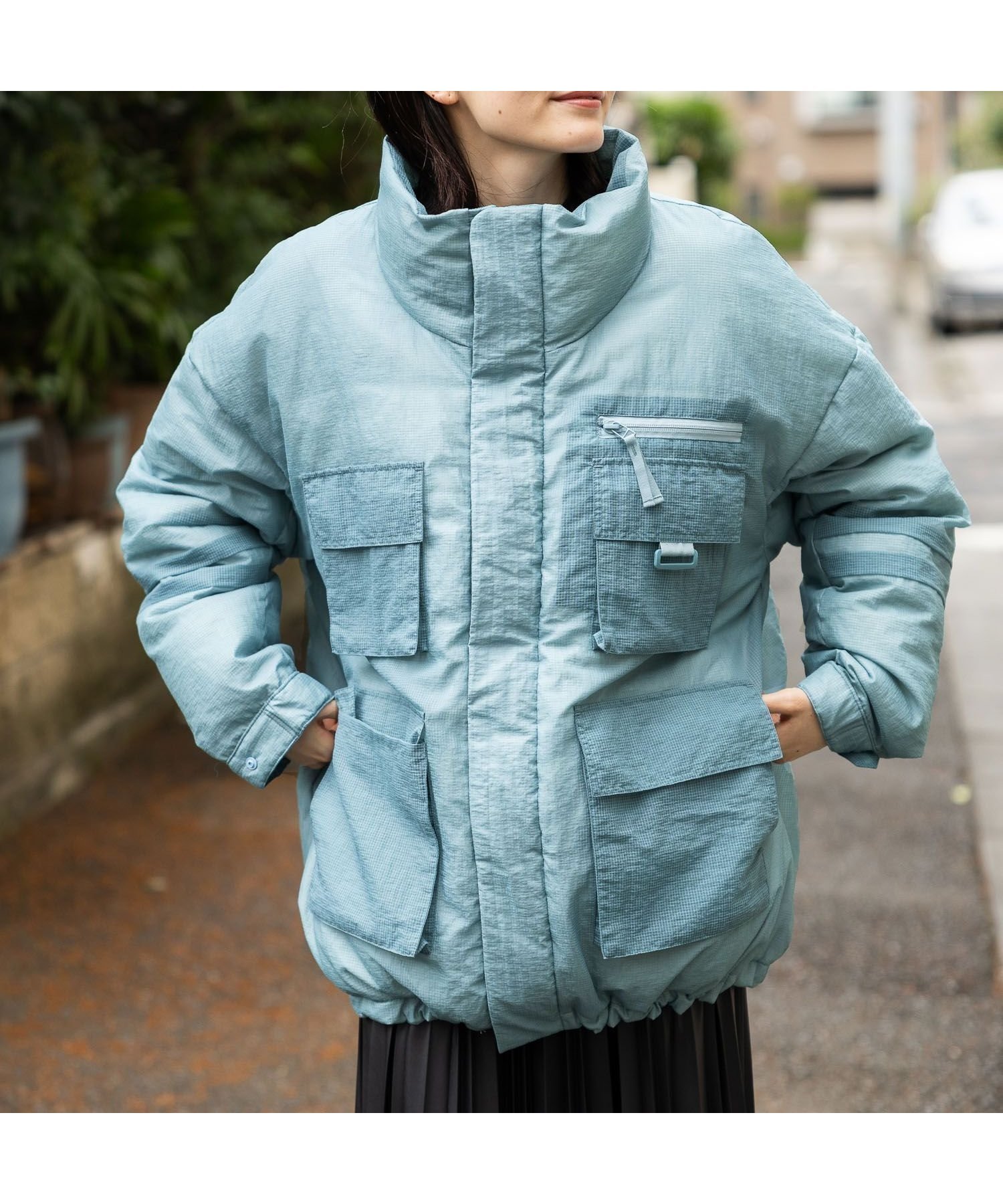 【ニコアンド/niko and】のシアーリップウォームジャケット インテリア・キッズ・メンズ・レディースファッション・服の通販 founy(ファニー) 　ファッション　Fashion　レディースファッション　Fashion for Women　アウター　Coat / Outerwear Collection　レディースジャケット・軽アウター　Jackets　おすすめ　Recommended / Our Picks　アウトドア　Outdoor Clothing　コーデュロイ　Corduroy, Cord Fabric　シアー　Sheer, See-Through　ジップ　Zip, Zipper　チェック　Check, Plaid, Tartan　ポケット　Pocket, Pocket Detail　リップ　Lip, Lip Motif　ブルー80|ID: prp329100004707176 ipo3291000000033997153
