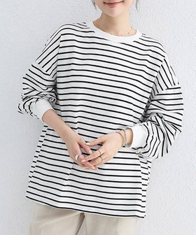 【ミニミニストア/miniministore】のボーダーtシャツ レディース 長袖ロンT 人気、トレンドファッション・服の通販 founy(ファニー) ファッション Fashion レディースファッション Fashion for Women トップス・カットソー Cut & Sew Tops シャツ・ブラウス・オフィスカジュアル Elegant Blouses & Button-Ups ロングTシャツ・Tシャツ Longline T-Shirts & Tees カットソー Cut and Sewn Top デニム Denim, Jeans Material 長袖 Long Sleeve, Full Sleeve フェミニン Feminine, Girly ボーダー Border, Stripe 無地 Plain, Solid Color ラウンド Round, Round Neck リラックス Relax, Relaxed Fit ロング Long, Long-Length A/W・秋冬 Autumn/Winter |ID:prp329100004707196