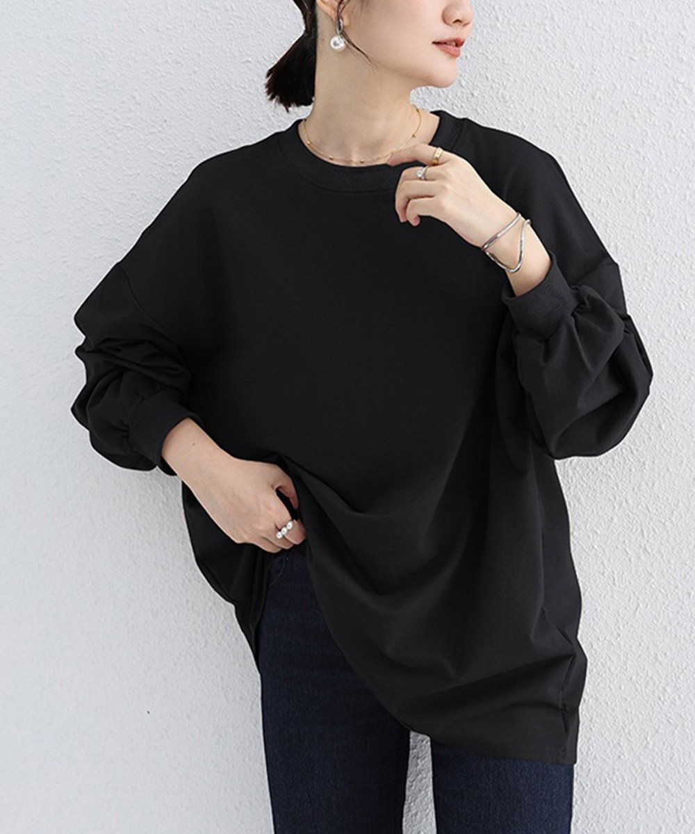 【ミニミニストア/miniministore】のボーダーtシャツ レディース 長袖ロンT インテリア・キッズ・メンズ・レディースファッション・服の通販 founy(ファニー) 　ファッション　Fashion　レディースファッション　Fashion for Women　トップス・カットソー　Cut & Sew Tops　シャツ・ブラウス・オフィスカジュアル　Elegant Blouses & Button-Ups　ロングTシャツ・Tシャツ　Longline T-Shirts & Tees　カットソー　Cut and Sewn Top　デニム　Denim, Jeans Material　長袖　Long Sleeve, Full Sleeve　フェミニン　Feminine, Girly　ボーダー　Border, Stripe　無地　Plain, Solid Color　ラウンド　Round, Round Neck　リラックス　Relax, Relaxed Fit　ロング　Long, Long-Length　A/W・秋冬　Autumn/Winter　ブラック|ID: prp329100004707196 ipo3291000000033997364