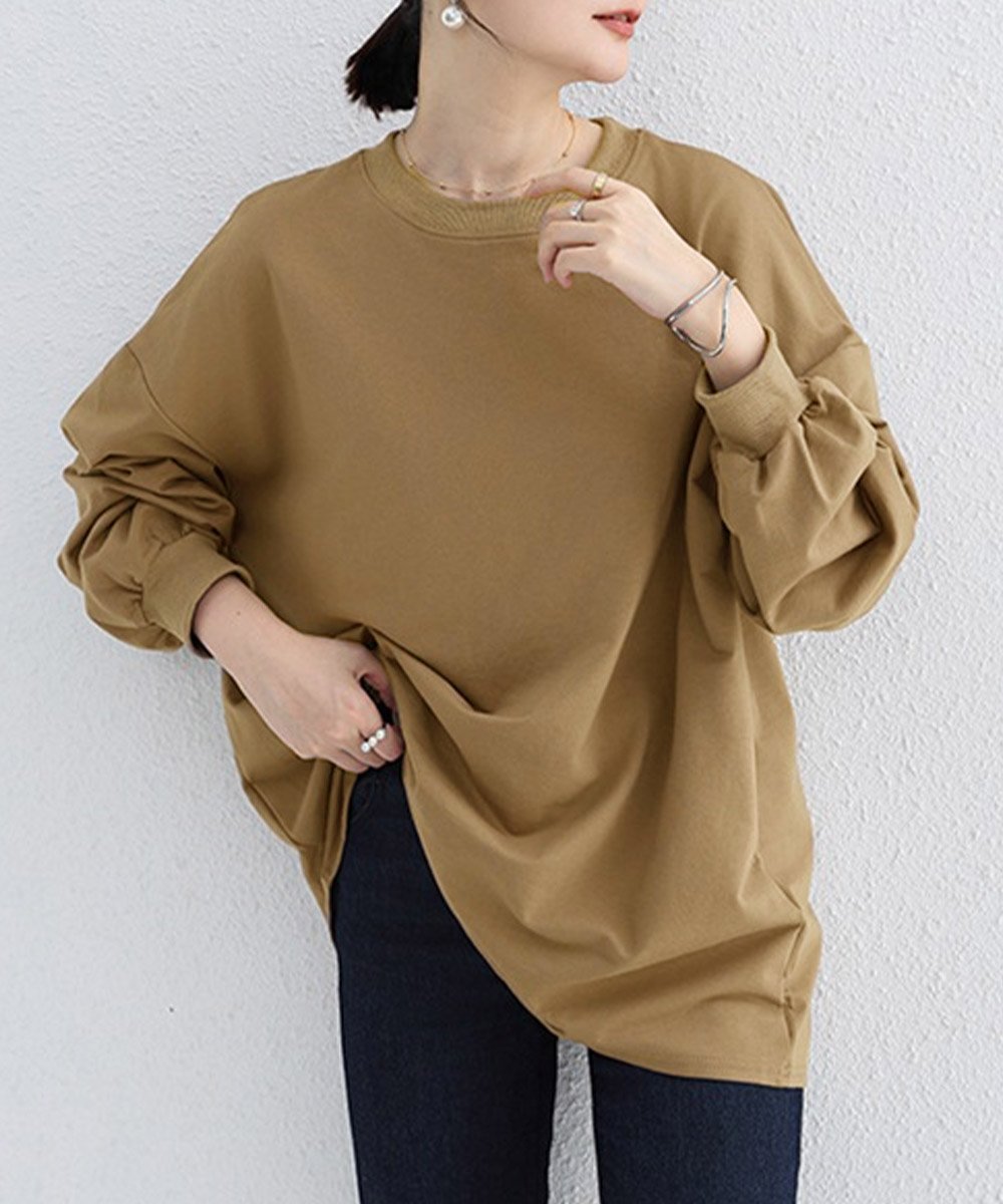 【ミニミニストア/miniministore】のボーダーtシャツ レディース 長袖ロンT インテリア・キッズ・メンズ・レディースファッション・服の通販 founy(ファニー) 　ファッション　Fashion　レディースファッション　Fashion for Women　トップス・カットソー　Cut & Sew Tops　シャツ・ブラウス・オフィスカジュアル　Elegant Blouses & Button-Ups　ロングTシャツ・Tシャツ　Longline T-Shirts & Tees　カットソー　Cut and Sewn Top　デニム　Denim, Jeans Material　長袖　Long Sleeve, Full Sleeve　フェミニン　Feminine, Girly　ボーダー　Border, Stripe　無地　Plain, Solid Color　ラウンド　Round, Round Neck　リラックス　Relax, Relaxed Fit　ロング　Long, Long-Length　A/W・秋冬　Autumn/Winter　ライトブラウン|ID: prp329100004707196 ipo3291000000033997366