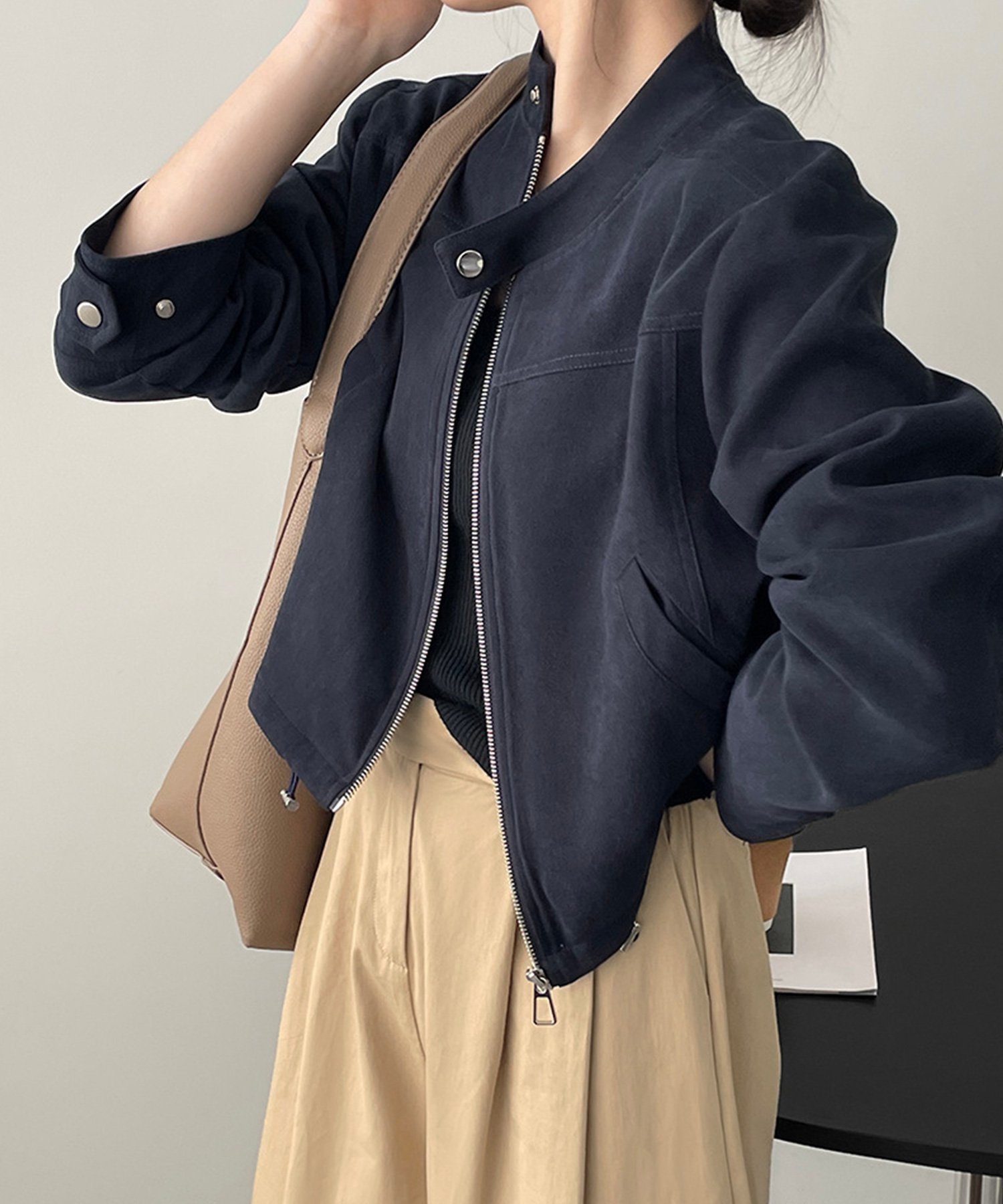 【アイモハ/aimoha】の【BANICO】スエードショートジャケット インテリア・キッズ・メンズ・レディースファッション・服の通販 founy(ファニー) 　ファッション　Fashion　レディースファッション　Fashion for Women　アウター　Coat / Outerwear Collection　レディースジャケット・軽アウター　Jackets　クラシック　Classic, Timeless Style　ショート　Short, Short Length　ジャケット　Jacket, Outerwear　デニム　Denim, Jeans Material　モダン　Modern, Contemporary　ネイビー|ID: prp329100004707202 ipo3291000000033997455