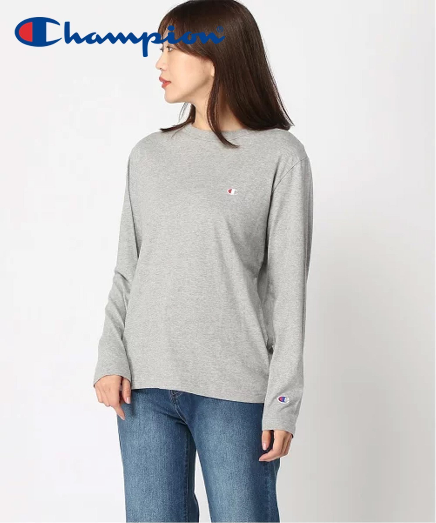 【ハンドサイン/HAND SIGN】のChampion/C3-P401 ロングスリーブTシャツ インテリア・キッズ・メンズ・レディースファッション・服の通販 founy(ファニー) 　ファッション　Fashion　レディースファッション　Fashion for Women　トップス・カットソー　Cut & Sew Tops　シャツ・ブラウス・オフィスカジュアル　Elegant Blouses & Button-Ups　ロングTシャツ・Tシャツ　Longline T-Shirts & Tees　おすすめ　Recommended / Our Picks　インナー　Innerwear　スリーブ　Sleeve, Long Sleeve / Short Sleeve　ベーシック　Basic, Essential　リラックス　Relax, Relaxed Fit　ロング　Long, Long-Length　ワンポイント　One Point, Statement Accent　オックスフォードグレー|ID: prp329100004707224 ipo3291000000033997754