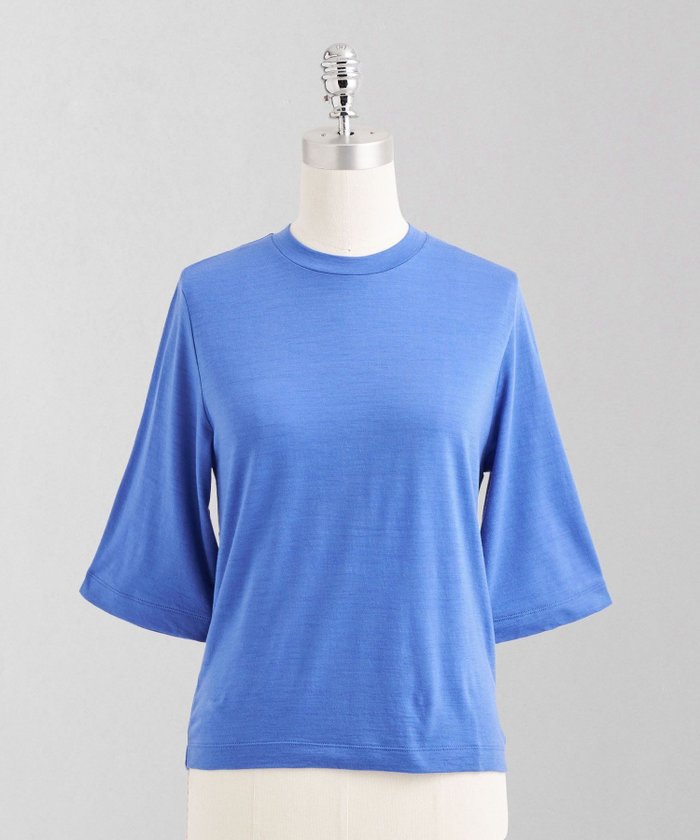 【ユナイテッドアローズ/UNITED ARROWS】のLOEFF W 五分袖 Tシャツ インテリア・キッズ・メンズ・レディースファッション・服の通販 founy(ファニー) https://founy.com/ ファッション Fashion レディースファッション Fashion for Women トップス・カットソー Cut & Sew Tops シャツ・ブラウス・オフィスカジュアル Elegant Blouses & Button-Ups ロングTシャツ・Tシャツ Longline T-Shirts & Tees インナー Innerwear 秋 Autumn カーディガン Cardigan, Knitwear コンパクト Compact, Small Size シンプル Simple, Minimal ジャケット Jacket, Outerwear スリーブ Sleeve, Long Sleeve / Short Sleeve ドレープ Drape, Draping Fabric バランス Balance, Style Balance フレアースリーブ Flared Sleeve, Bell Sleeve ボーダー Border, Stripe ロング Long, Long-Length 夏 Summer エレガント 上品 Elegant |ID: prp329100004707225 ipo3291000000033997764