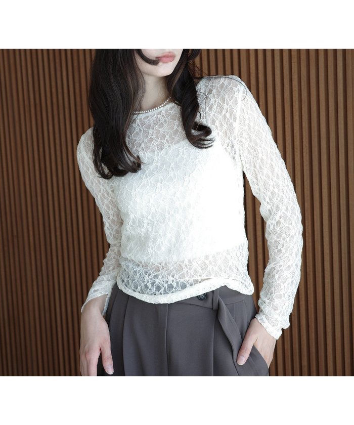 【エイミーイストワール/eimy istoire】のレーストップス インテリア・キッズ・メンズ・レディースファッション・服の通販 founy(ファニー) https://founy.com/ ファッション Fashion レディースファッション Fashion for Women トップス・カットソー Cut & Sew Tops エレガント 上品 Elegant キャミ Camisole, Cami Top ギャザー Gathered, Ruffled クラシカル Classical, Vintage-Inspired ストレッチ Stretch, Stretchy Fabric スラックス Slacks, Dress Pants スリーブ Sleeve, Long Sleeve / Short Sleeve デニム Denim, Jeans Material パターン Pattern, Design Print フェミニン Feminine, Girly マーメイド Mermaid, Fishtail Silhouette ラウンド Round, Round Neck レース Lace, Lace Fabric 再入荷 Restock / Back in Stock おすすめ Recommended / Our Picks 夏 Summer |ID: prp329100004707228 ipo3291000000033997805