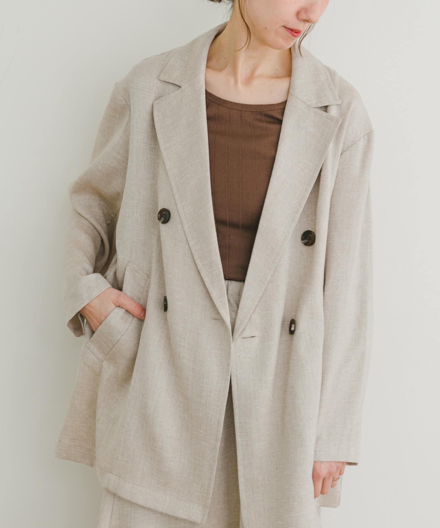 【アイテムズアーバンリサーチ/ITEMS URBAN RESEARCH】のリネンライクジャケット インテリア・キッズ・メンズ・レディースファッション・服の通販 founy(ファニー) 　ファッション　Fashion　レディースファッション　Fashion for Women　アウター　Coat / Outerwear Collection　レディースジャケット・軽アウター　Jackets　2025年　2025　2025春夏・S/S　Spring/Summer 2025 SS25　ジャケット　Jacket, Outerwear　トレンド　Trend, Trending Now　夏　Summer　S/S・春夏　SS, Spring/Summer, Warm Season　L.BEG|ID: prp329100004707241 ipo3291000000033997935