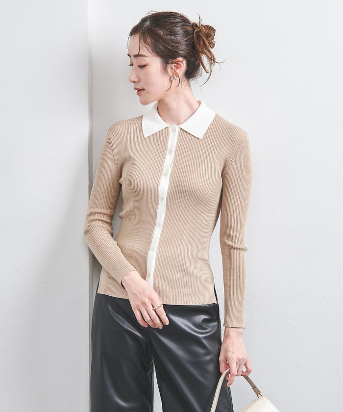 【ユナイテッドアローズ/UNITED ARROWS】のポロカラー リブニット インテリア・キッズ・メンズ・レディースファッション・服の通販 founy(ファニー) https://founy.com/ ファッション Fashion レディースファッション Fashion for Women トップス・カットソー Cut & Sew Tops ニット Knit Tops & Sweaters フィット Fit, Slim Fit リブニット Rib Knit, Ribbed Knit ワイド Wide, Wide Fit アウトレット Outlet / Clearance おすすめ Recommended / Our Picks エレガント 上品 Elegant |ID: prp329100004707243 ipo3291000000033997937