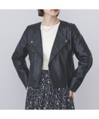 【ビームス ウイメン/BEAMS】のフェイクレザー ノーカラーブルゾン BLACK|ID: prp329100004707250 ipo3291000000033998007