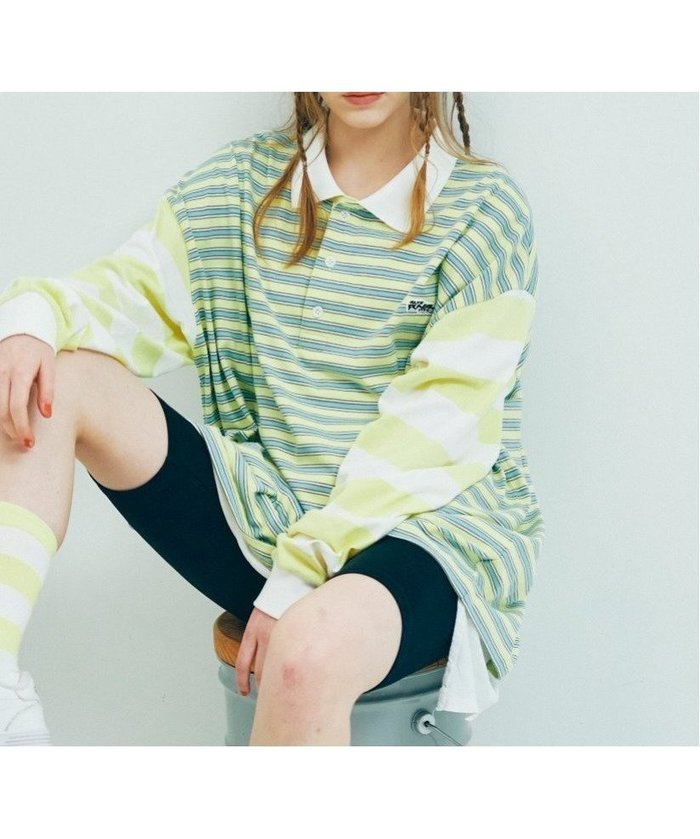 【アールエヌエー/RNA】のM2195 ボーダーコンビポロロンT インテリア・キッズ・メンズ・レディースファッション・服の通販 founy(ファニー) https://founy.com/ ファッション Fashion レディースファッション Fashion for Women トップス・カットソー Cut & Sew Tops ロングTシャツ・Tシャツ Longline T-Shirts & Tees おすすめ Recommended / Our Picks ボーダー Border, Stripe ワンポイント One Point, Statement Accent |ID: prp329100004707254 ipo3291000000033998071