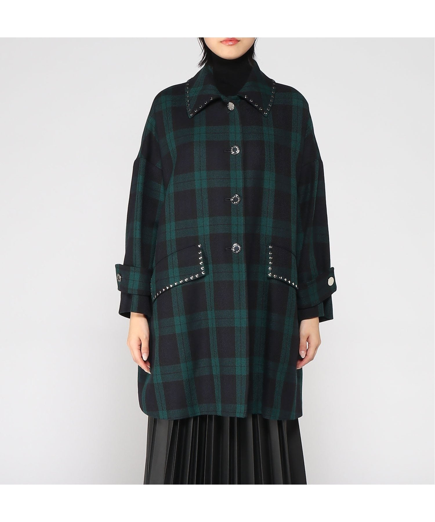 【マッキントッシュ/MACKINTOSH】の【マッキントッシュ公式】HUMBIE STUDS インテリア・キッズ・メンズ・レディースファッション・服の通販 founy(ファニー) 　ファッション　Fashion　レディースファッション　Fashion for Women　クラシック　Classic, Timeless Style　シャイニー　Shiny, Glossy Finish　スタッズ　Studs, Metal Accents　ツイード　Twill, Twill Weave　ドレープ　Drape, Draping Fabric　OL01/BLACK WATCH|ID: prp329100004707271 ipo3291000000033998198