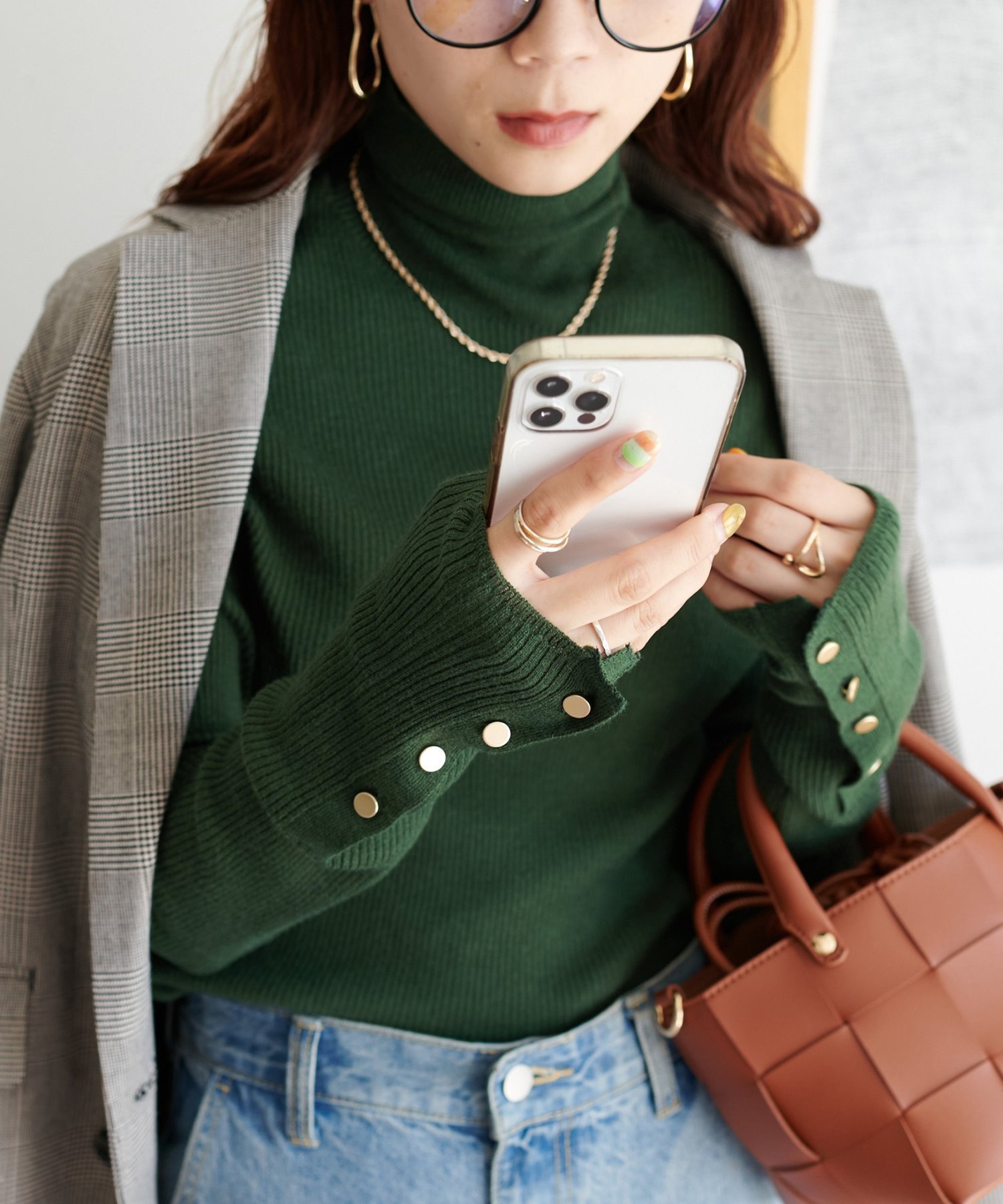 【ディスコート/Discoat】の【WEB限定】リブ袖口ボタンタートル インテリア・キッズ・メンズ・レディースファッション・服の通販 founy(ファニー) 　ファッション　Fashion　レディースファッション　Fashion for Women　トップス・カットソー　Cut & Sew Tops　インナー　Innerwear　スリット　Slit, Slit Detail　タートル　Turtleneck, Turtle Collar　タートルネック　Turtleneck, High Neck　フィット　Fit, Slim Fit　ベーシック　Basic, Essential　ボーダー　Border, Stripe　ダークグリーン|ID: prp329100004707273 ipo3291000000033998212