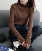 【ディスコート/Discoat】の【WEB限定】リブ袖口ボタンタートル ブラウン|ID: prp329100004707273 ipo3291000000033998222