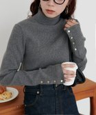 【ディスコート/Discoat】の【WEB限定】リブ袖口ボタンタートル グレー|ID: prp329100004707273 ipo3291000000033998225