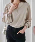 【ラナン/Ranan】のパールキーネック長袖ブラウス グレージュ|ID: prp329100004707279 ipo3291000000033998305