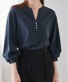 【ラナン/Ranan】のパールキーネック長袖ブラウス ネイビー|ID: prp329100004707279 ipo3291000000033998308