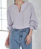 【ラナン/Ranan】のパールキーネック長袖ブラウス パープルグレー|ID: prp329100004707279 ipo3291000000033998309