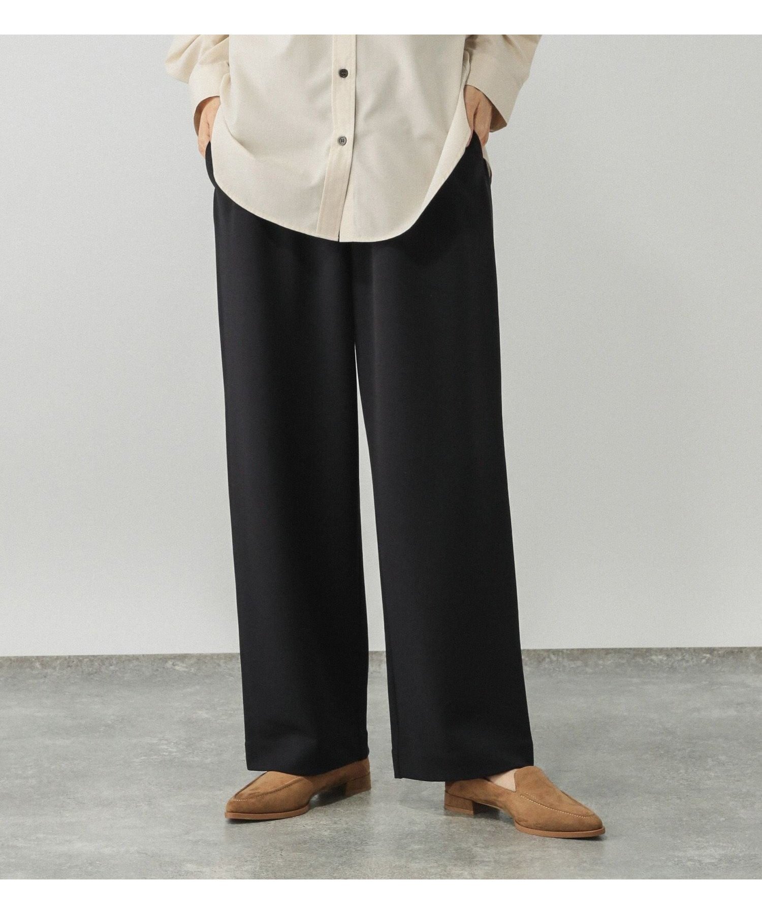 【グローバルワーク/GLOBAL WORK】のイージーケアストレッチワイドパンツ/599597 インテリア・キッズ・メンズ・レディースファッション・服の通販 founy(ファニー) 　ファッション　Fashion　レディースファッション　Fashion for Women　パンツ　Pants & Trousers　おすすめ　Recommended / Our Picks　カットソー　Cut and Sewn Top　ギャザー　Gathered, Ruffled　シンプル　Simple, Minimal　ストレッチ　Stretch, Stretchy Fabric　ストレート　Straight, Straight Cut　ツイル　Twist, Twisted Detail　バランス　Balance, Style Balance　フィット　Fit, Slim Fit　ロング　Long, Long-Length　ワイド　Wide, Wide Fit　エレガント 上品　Elegant　楽ちん　Easy Fit, Comfortable　秋　Autumn　チャコール18|ID: prp329100004707305 ipo3291000000034597167