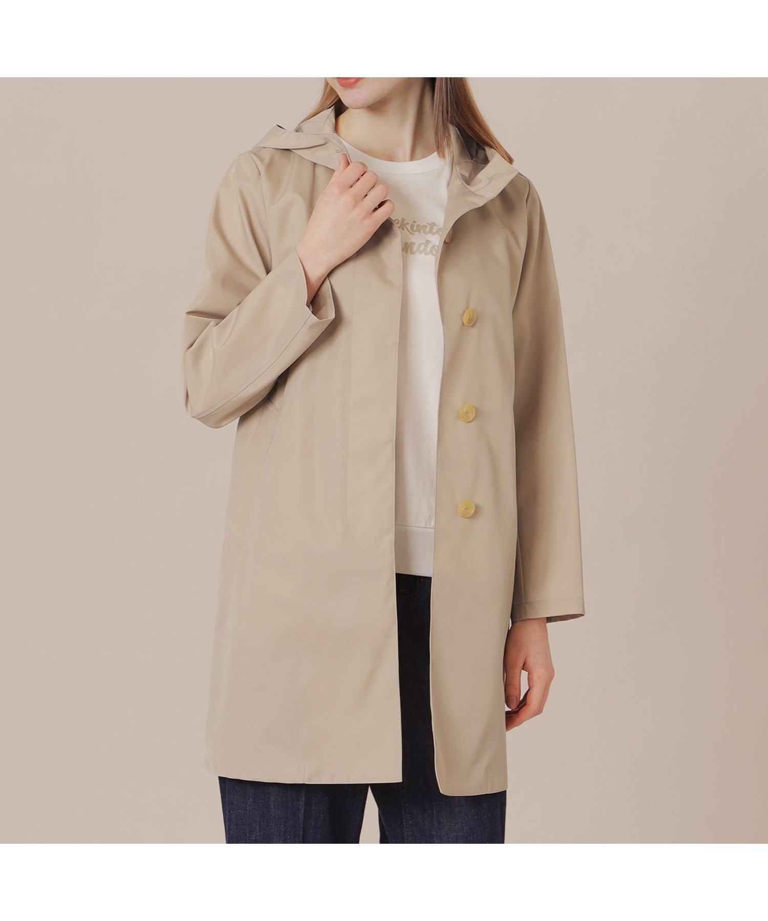 【マッキントッシュ ロンドン/MACKINTOSH LONDON】の【婦人画報掲載】【CHRYSTON/クリストン】セミブライトナイロンツイルフーデットコート インテリア・キッズ・メンズ・レディースファッション・服の通販 founy(ファニー) 　ファッション　Fashion　レディースファッション　Fashion for Women　アウター　Coat / Outerwear Collection　コート・ロングコート・ピーコート　Long Coats, Peacoats & More　ウォッシャブル　Machine Washable　夏　Summer　春　Spring　秋　Autumn　軽量　Lightweight, Ultra Light　ベージュ|ID: prp329100004707318 ipo3291000000033998704