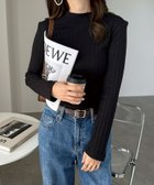 【アンドミー/andme】のコットン 長袖 ワイドリブ モックネック Tシャツ ブラック|ID: prp329100004707326 ipo3291000000033998822
