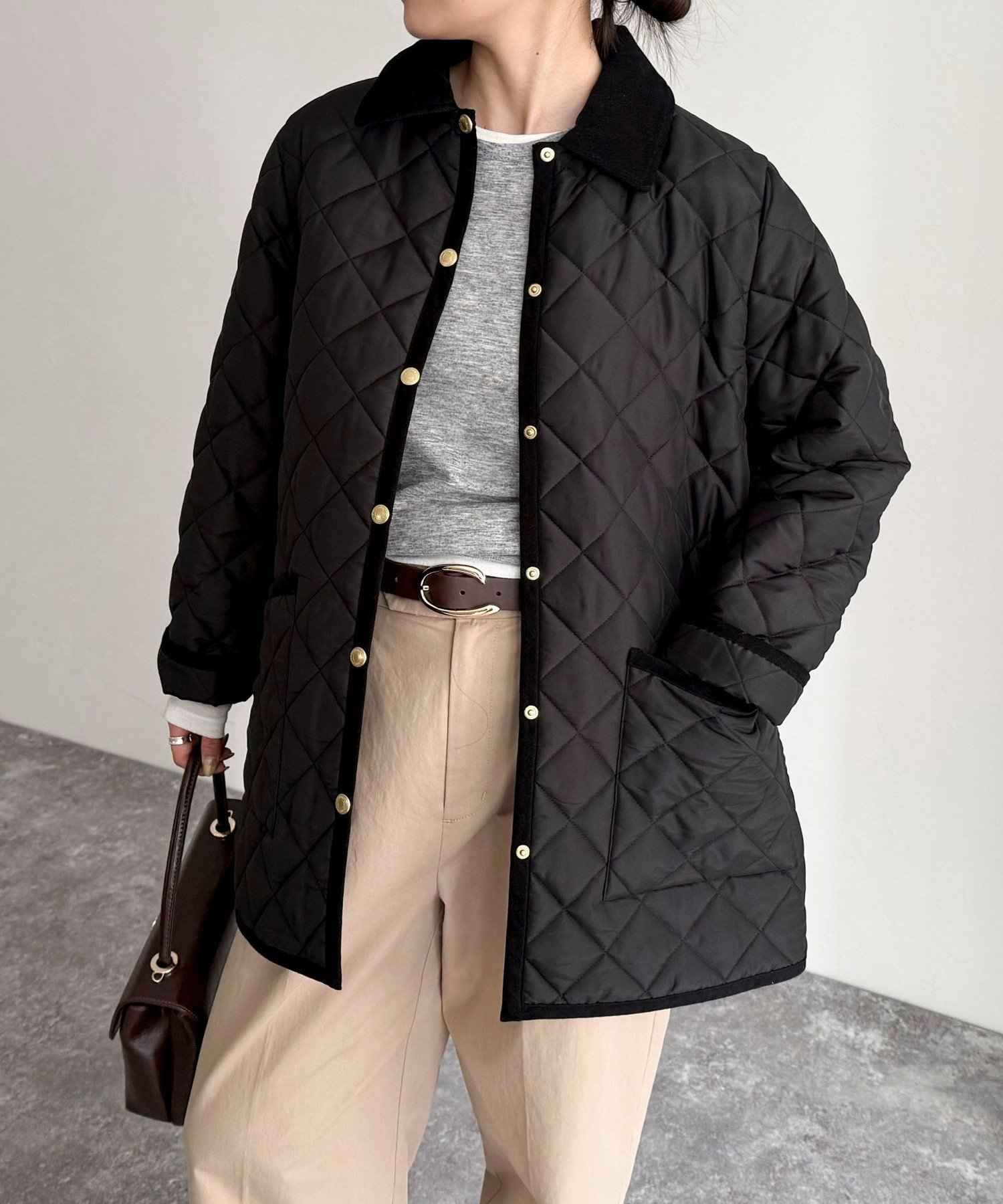 【フレディ&グロスター/FREDY&GLOSTER】の《別注》【Traditional WeatherWear】WAVERLY A-LINE インテリア・キッズ・メンズ・レディースファッション・服の通販 founy(ファニー) 　ファッション　Fashion　レディースファッション　Fashion for Women　春　Spring　秋　Autumn　キルティング　Quilted, Quilting　ジャケット　Jacket, Outerwear　チェック　Check, Plaid, Tartan　ベーシック　Basic, Essential　別注　Limited Edition, Custom Order　ワンポイント　One Point, Statement Accent　2025年　2025　2025-2026秋冬・A/W　Autumn/Winter 2025–26 AW25–26　ブラック|ID: prp329100004707329 ipo3291000000033998844