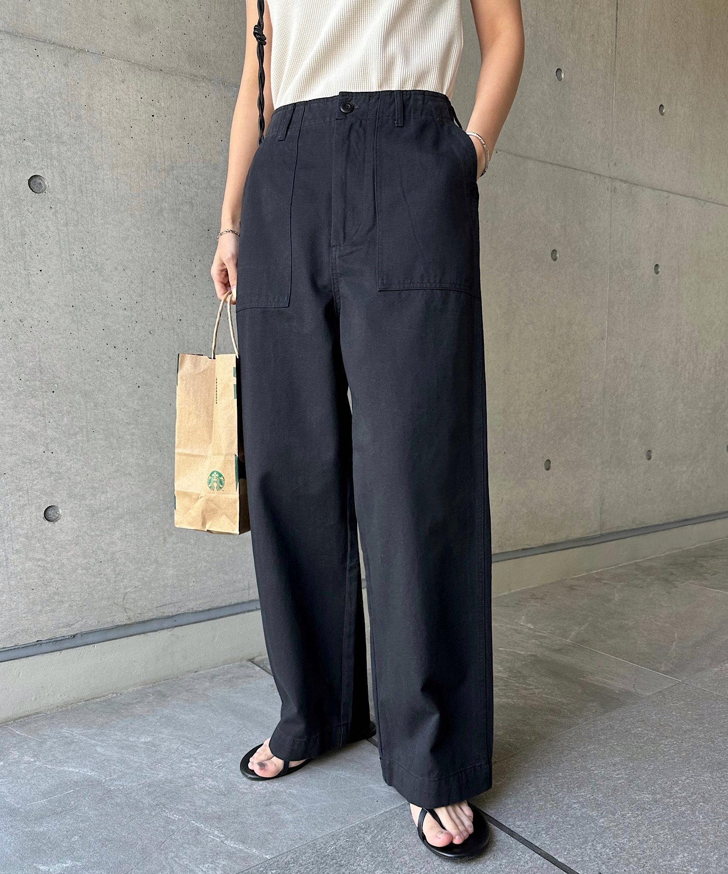 【アンドミー/andme】のワイド ベイカー パンツ インテリア・キッズ・メンズ・レディースファッション・服の通販 founy(ファニー) 　ファッション　Fashion　レディースファッション　Fashion for Women　パンツ　Pants & Trousers　デニム　Denim, Jeans Material　バランス　Balance, Style Balance　ボトム　Bottoms, Lower Wear　ルーズ　Loose, Oversized　ワイド　Wide, Wide Fit　おすすめ　Recommended / Our Picks　ブラック|ID: prp329100004707334 ipo3291000000033998886