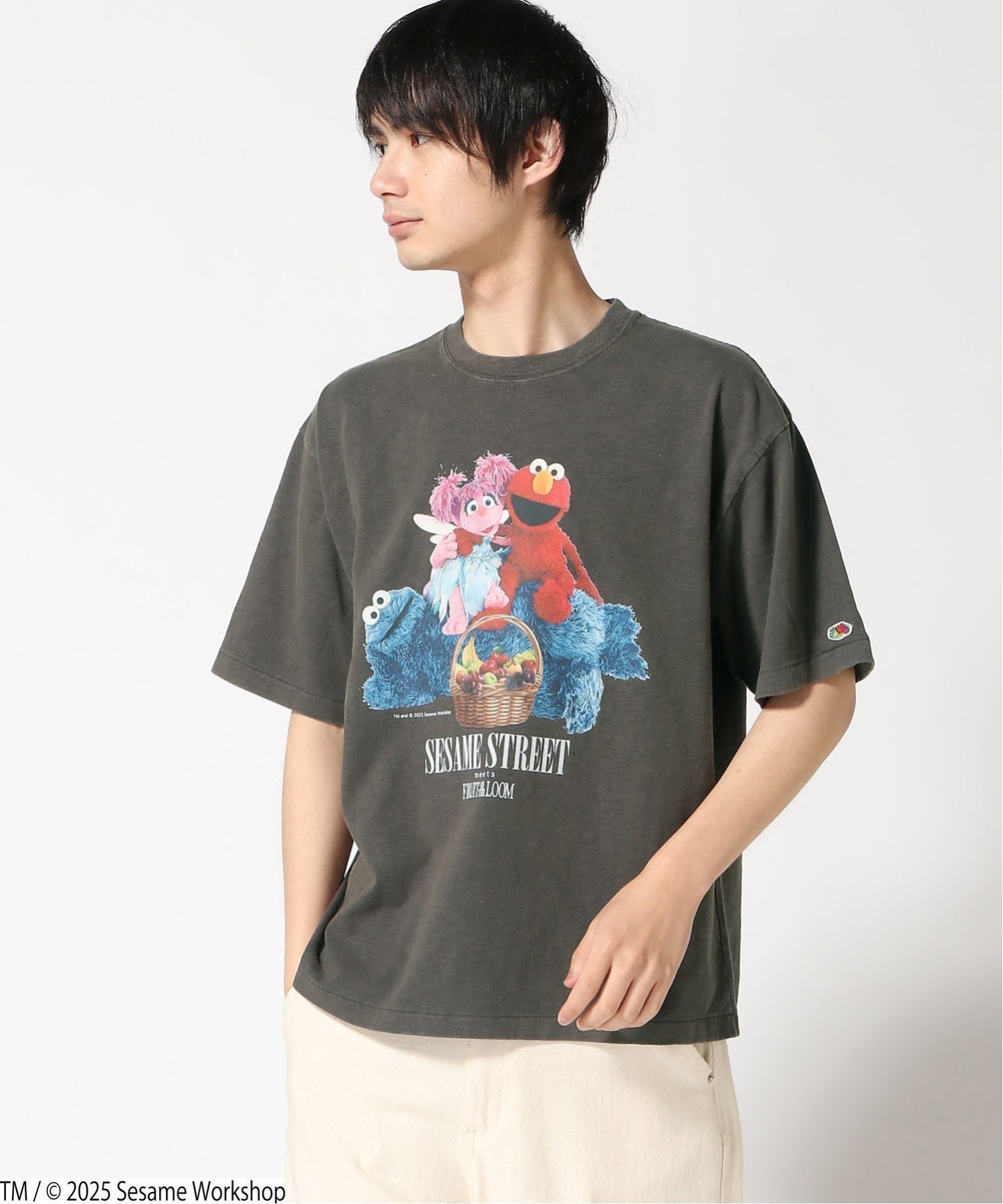 【ハンドサイン/HAND SIGN】のFRUIT OF THE LOOM/SESAME STREET Photo Tee B インテリア・キッズ・メンズ・レディースファッション・服の通販 founy(ファニー) 　ファッション　Fashion　レディースファッション　Fashion for Women　キャラクター　Character, Licensed Characters　ショート　Short, Short Length　スリーブ　Sleeve, Long Sleeve / Short Sleeve　チャコール|ID: prp329100004707337 ipo3291000000033998912