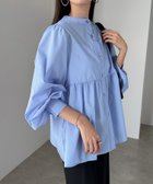 【アンドミー/andme】の2way ボリューム 長袖 ペプラム シャツ ブラウス サックスブルー|ID: prp329100004707363 ipo3291000000033999270