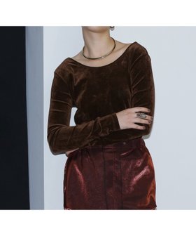 【ローズバッド/ROSE BUD】のフロッキーベロアトップス 人気、トレンドファッション・服の通販 founy(ファニー) ファッション Fashion レディースファッション Fashion for Women トップス・カットソー Cut & Sew Tops ベロアトップス Velour Tops / Velvet-Look Items スタンダード Standard, Basic チュール Tulip, Tulip Motif ベロア Velour, Soft Velvet ラップ Wrap, Wrap Design |ID:prp329100004707400