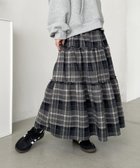 【アウトフィッター ラボ/Outfitter lab】のチェック柄ティアードロングスカート ブラック|ID: prp329100004707401 ipo3291000000033999611