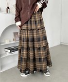 【アウトフィッター ラボ/Outfitter lab】のチェック柄ティアードロングスカート イエロー|ID: prp329100004707401 ipo3291000000033999615
