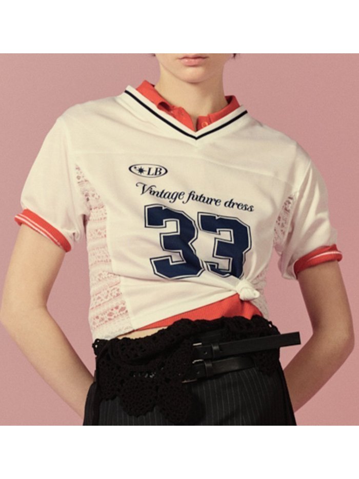 【リリーブラウン/Lily Brown】のサイドレースナンバリングTシャツ インテリア・キッズ・メンズ・レディースファッション・服の通販 founy(ファニー) https://founy.com/ ファッション Fashion レディースファッション Fashion for Women トップス・カットソー Cut & Sew Tops シャツ・ブラウス・オフィスカジュアル Elegant Blouses & Button-Ups ロングTシャツ・Tシャツ Longline T-Shirts & Tees スポーティ Sporty, Casual Athletic スマート Smart, Elegant トレンド Trend, Trending Now ドッキング Docking, Mixed Material フェミニン Feminine, Girly フロント Front, Front Design プリント Print, Printed Pattern メッシュ Mesh, Net Fabric レース Lace, Lace Fabric |ID: prp329100004707404 ipo3291000000033999655