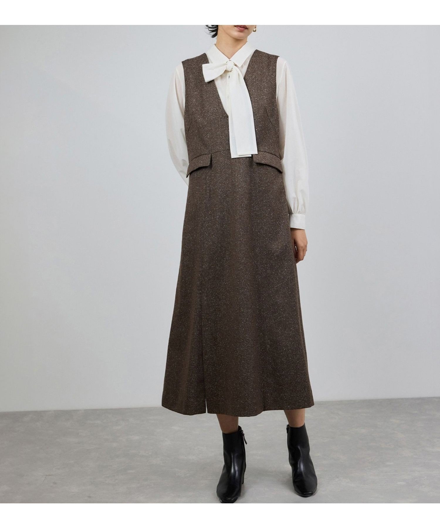 【ロペ/ROPE'】のスノーツイードジャンパースカート/イージーケア インテリア・キッズ・メンズ・レディースファッション・服の通販 founy(ファニー) 　ファッション　Fashion　レディースファッション　Fashion for Women　スカート　Skirts　おすすめ　Recommended / Our Picks　カットソー　Cut and Sewn Top　シルク　Silk, 100% Silk　ツイード　Twill, Twill Weave　トレンド　Trend, Trending Now　ネップ　Nepp, Slub Yarn　フィット　Fit, Slim Fit　フラップ　Flap, Flap Pocket　ポケット　Pocket, Pocket Detail　秋　Autumn　A/W・秋冬　Autumn/Winter　ブラウン(22)|ID: prp329100004707408 ipo3291000000033999673