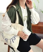 【アンドミー/andme】のフロッキー ロゴプリント ボリューム袖 長袖Tシャツ オフホワイト×カーキ|ID: prp329100004707436 ipo3291000000033999889