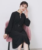 【インデックス/INDEX】のパール調ボタン付きキーネックワンピース【洗濯機OK】《S~3L》 ブラック|ID: prp329100004707437 ipo3291000000034622433