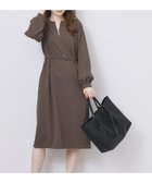 【インデックス/INDEX】のパール調ボタン付きキーネックワンピース【洗濯機OK】《S~3L》 トープ|ID: prp329100004707437 ipo3291000000034622439