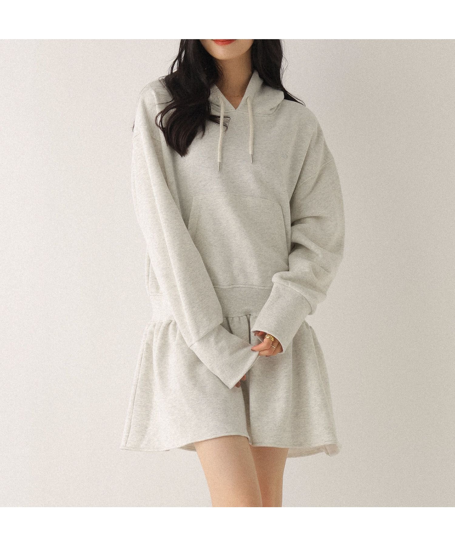【ヘザー/Heather】のフリルスウェットフードミニワンピース インテリア・キッズ・メンズ・レディースファッション・服の通販 founy(ファニー) 　ファッション　Fashion　レディースファッション　Fashion for Women　ワンピース　Dresses　おすすめ　Recommended / Our Picks　ジャケット　Jacket, Outerwear　フェミニン　Feminine, Girly　ミドル　Middle Length, Mid Height　ロング　Long, Long-Length　オートミール|ID: prp329100004707440 ipo3291000000033999901
