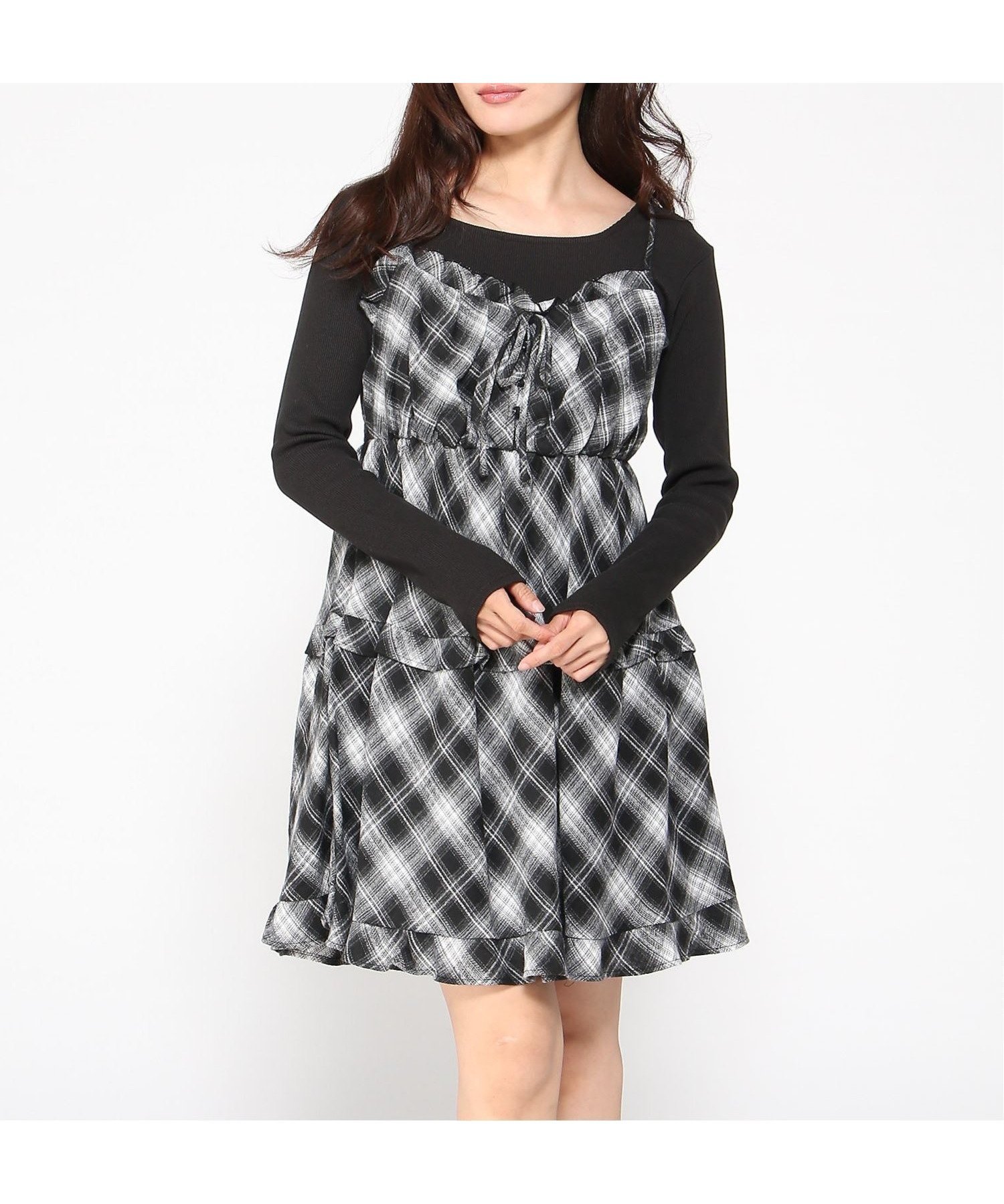 【イング/INGNI】のINGNI/チェック柄ティアードキャミOP 人気、トレンドファッション・服の通販 founy(ファニー) 　ファッション　Fashion　レディースファッション　Fashion for Women　トップス・カットソー　Cut & Sew Tops　キャミソール&ノースリーブ　Camisoles & Sleeveless Tops　チェック　Check, Plaid, Tartan　 other-1|ID: prp329100004707456 ipo3291000000034000011
