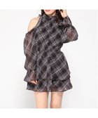 【イング/INGNI】のINGNI/2Wayリボン肩あきOP 人気、トレンドファッション・服の通販 founy(ファニー) ファッション Fashion レディースファッション Fashion for Women ワンピース Dresses リボン Ribbon, Bow thumbnail クロ/チェック|ID: prp329100004707460 ipo3291000000034000030