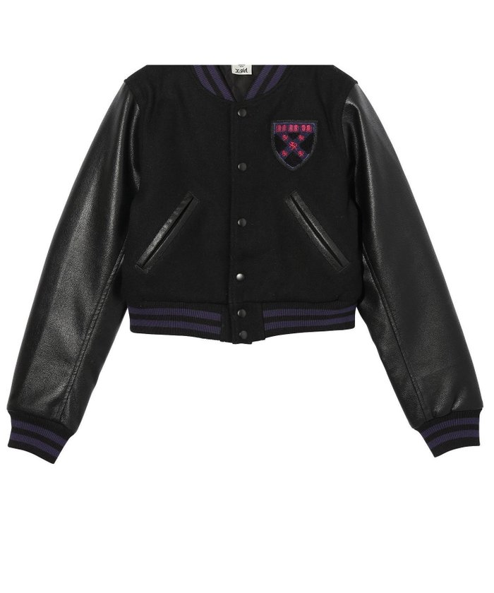 【エックスガール/X-girl】のBABY STADIUM JACKET インテリア・キッズ・メンズ・レディースファッション・服の通販 founy(ファニー) https://founy.com/ ファッション Fashion レディースファッション Fashion for Women アウター Coat / Outerwear Collection レディースジャケット・軽アウター Jackets コンパクト Compact, Small Size シンプル Simple, Minimal ジャケット Jacket, Outerwear デニム Denim, Jeans Material フロント Front, Front Design 今季 This Season, Current Season 無地 Plain, Solid Color |ID: prp329100004707477 ipo3291000000034000186