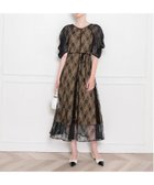 【レジャ/Leja】のLEJA-パフスリーブウエストリボン総レースロングドレスワンピース結婚式 BLACK|ID: prp329100004707491 ipo3291000000034000304