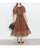 【レジャ/Leja】のLEJA-パフスリーブウエストリボン総レースロングドレスワンピース結婚式 BROWN|ID: prp329100004707491 ipo3291000000034000307