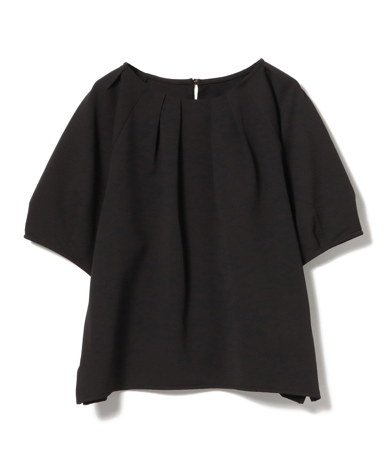 【ビームス ハート/BEAMS HEART】のカット サッカー フォルム プルオーバー インテリア・キッズ・メンズ・レディースファッション・服の通販 founy(ファニー) 　ファッション　Fashion　レディースファッション　Fashion for Women　トップス・カットソー　Cut & Sew Tops　カジュアルプルオーバー・ニットトップス　Pullovers & Knit Tops / Casual Pullovers　サッカー　Seersucker, Summer Fabric　スリーブ　Sleeve, Long Sleeve / Short Sleeve　デニム　Denim, Jeans Material　トレンド　Trend, Trending Now　フォルム　Silhouette, Form　リラックス　Relax, Relaxed Fit　ワイド　Wide, Wide Fit　エレガント 上品　Elegant　BLACK|ID: prp329100004707493 ipo3291000000034000339