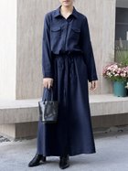 【ドゥーベル/Doux Belle】のロング シャツワンピース ワンピース ネイビー|ID: prp329100004707497 ipo3291000000034000380